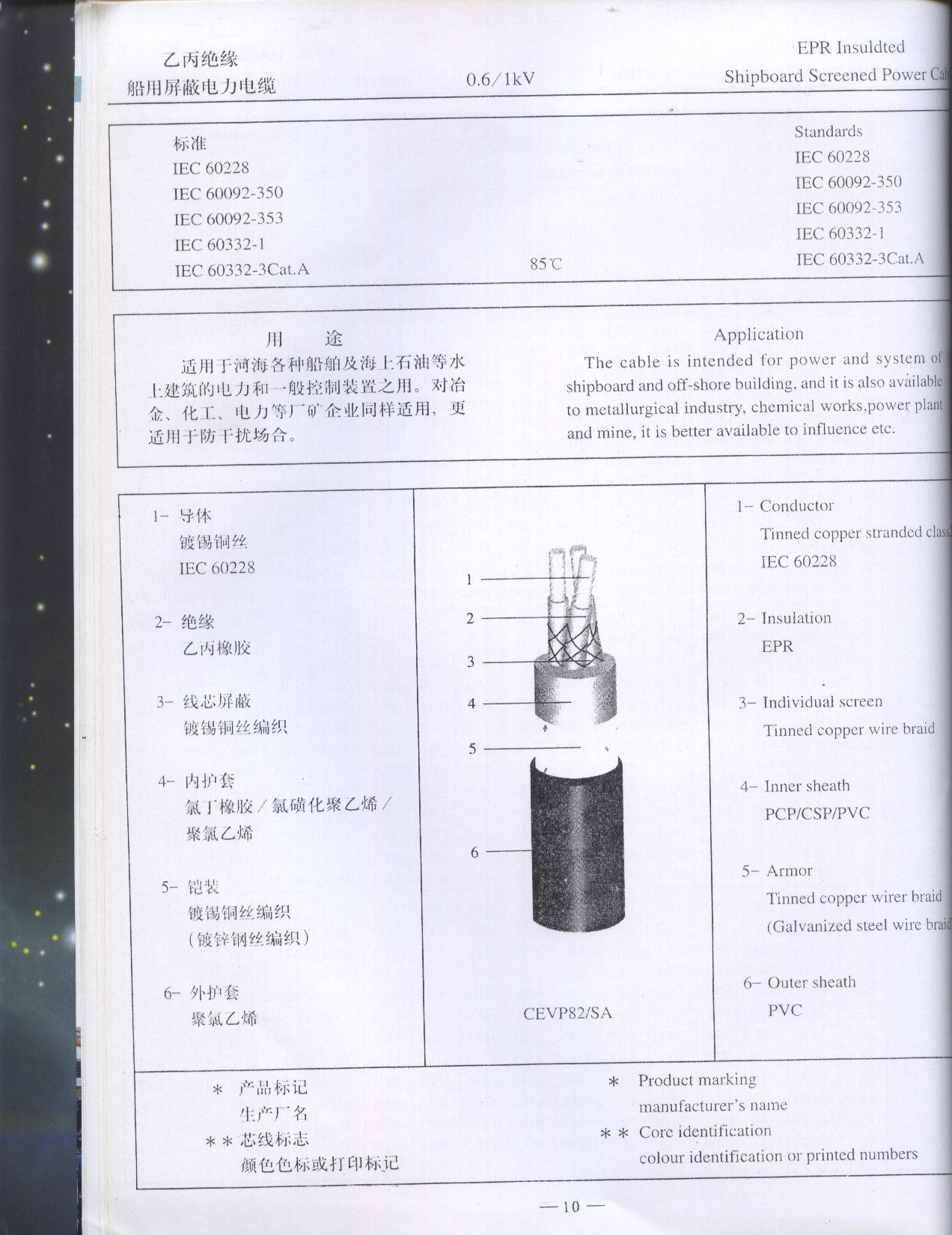 乙丙绝缘船用屏蔽结构图