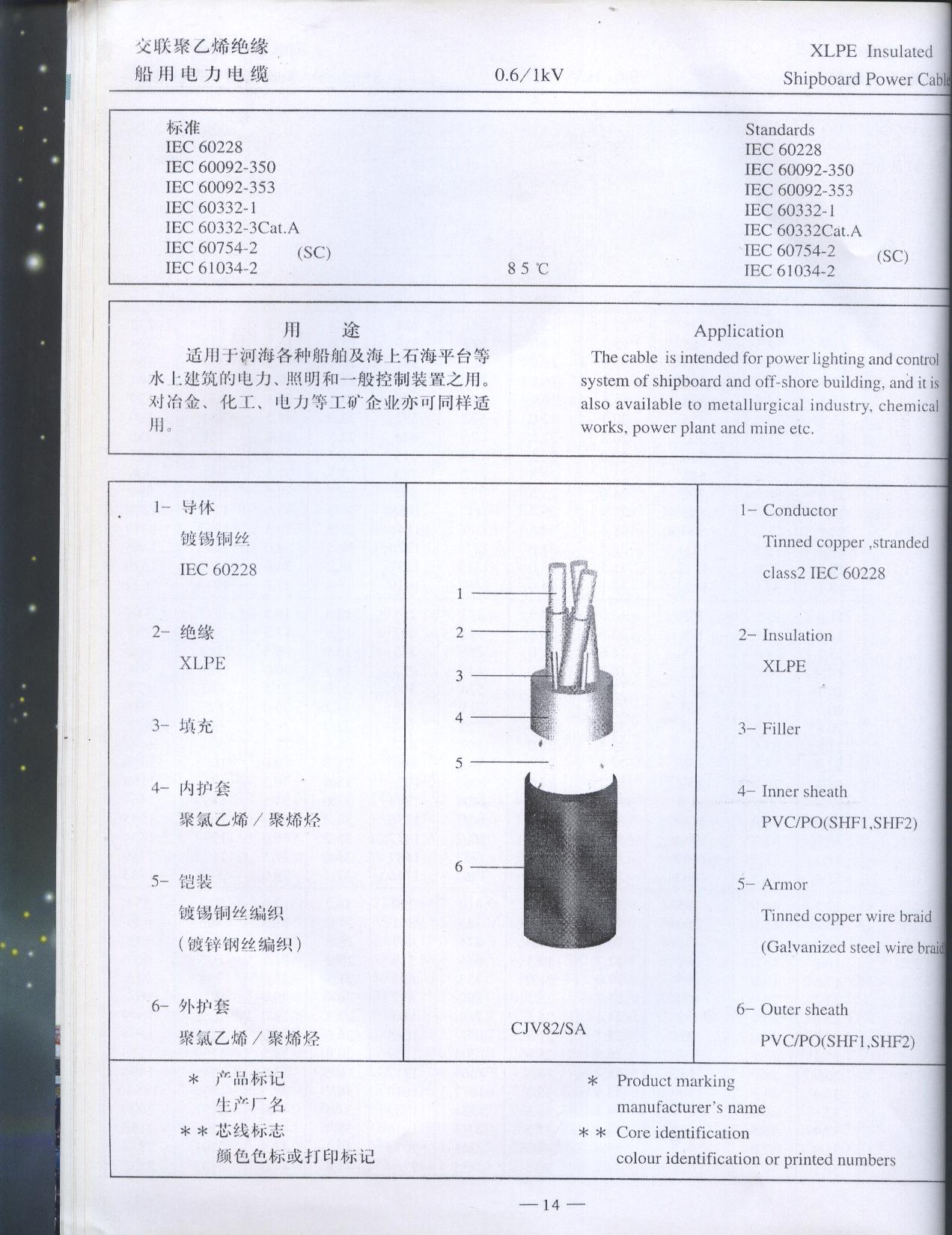 交联聚乙烯绝缘结构图